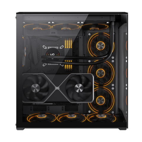 N71 2025 Châssis EATX Tour Complète Boîtier Gaming en Verre Prise en Charge Écran LED Double Refroidissement Liquide 360 mm
