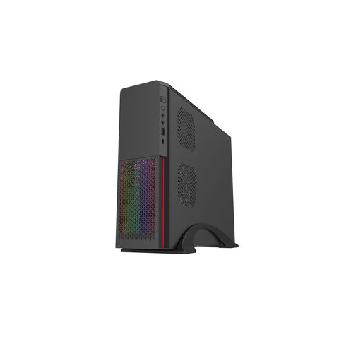 Boîtier PC de Bureau SFF Design Compact et Petit Bande ARGB en Option Boîtier d'Ordinateur MicroATX Slim avec Alimentation SFX