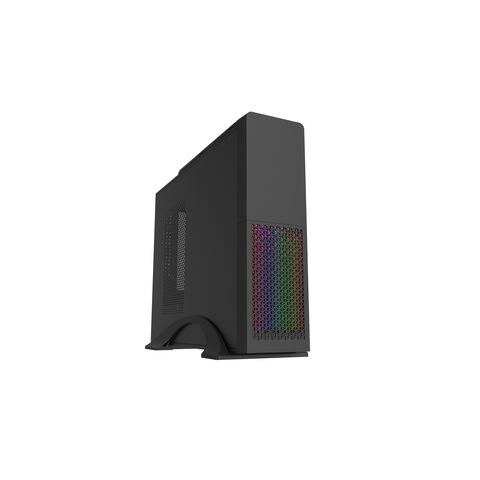 Boîtier PC de Bureau SFF Design Compact et Petit Bande ARGB en Option Boîtier d'Ordinateur MicroATX Slim avec Alimentation SFX