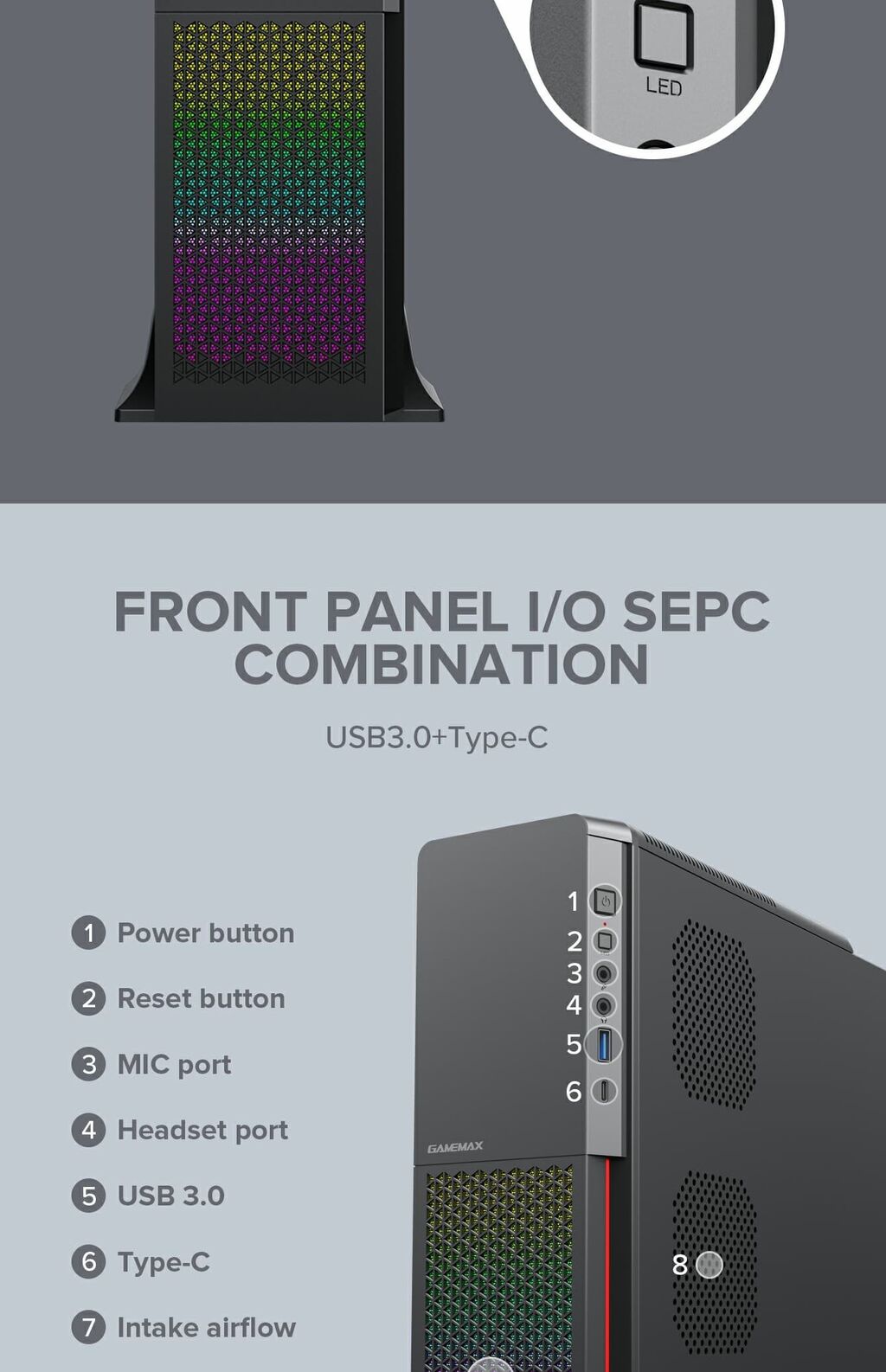 Desktop Sff Chassis Small Compact Design Argb Strip Optional Microatx ...