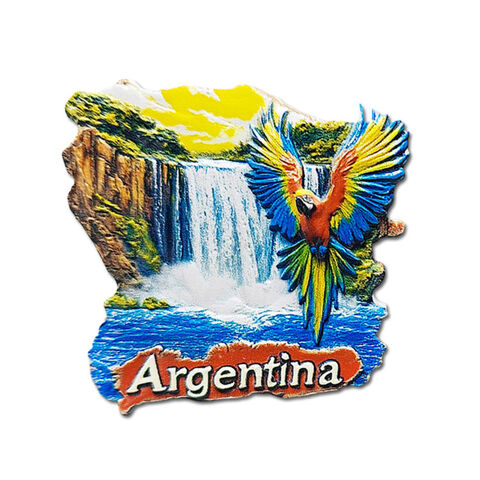Design de Logotipo Personalizado Papagaio de Resina Cataratas do Iguaçu Argentina Lembranças Ímã de Geladeira