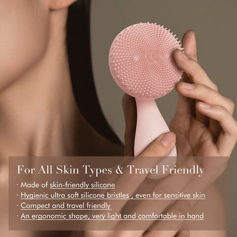 IPX7 Tahan Air Mini Kecantikan Isi Ulang Kustom Rumah Facial Cleaning Brush Set Sikat Wajah Elektrik Silikon Pembersih