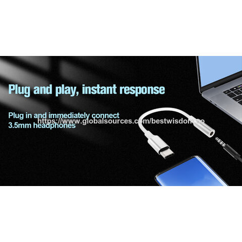 Adaptateur Convertisseur de Câble de Signal Numérique USB C Type C vers Casque d'Ecoute 3.5mm pour iPad/iPhone 15