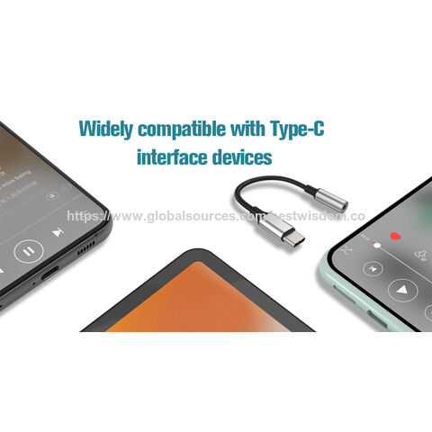 Adaptateur Convertisseur de Câble de Signal Numérique USB C Type C vers Casque d'Ecoute 3.5mm pour iPad/iPhone 15