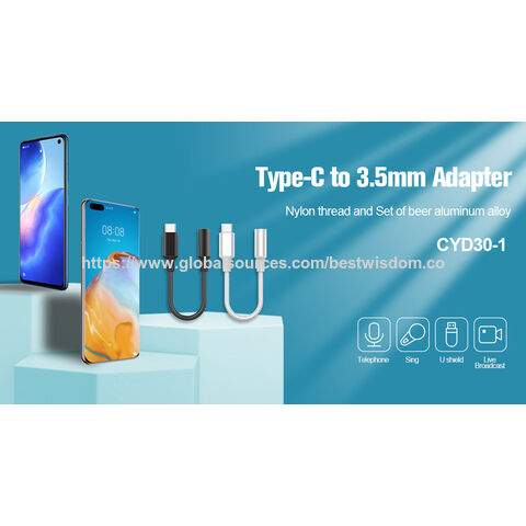 Adaptateur Convertisseur de Câble de Signal Numérique USB C Type C vers Casque d'Ecoute 3.5mm pour iPad/iPhone 15