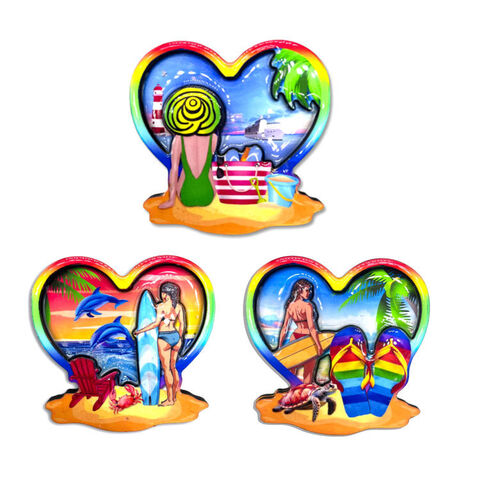 Aimant Crâne de Pirate Nautique en Bois Personnalisé, Cadeau de Voyage, Souvenir des Caraïbes