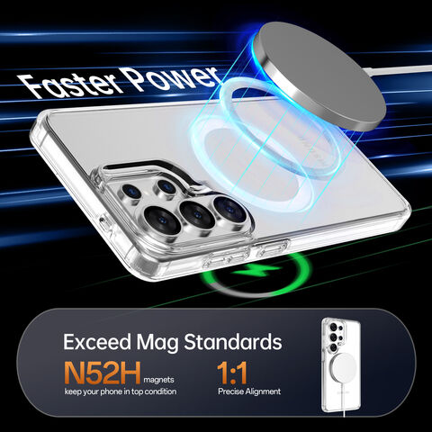 Coque Neo Hybrid Transparente et Colorée de Dernière Génération avec Protection Complète, Résistante aux Rayures et Compatible avec la Charge sans Fil Magnétique pour Samsung S26 Ultra