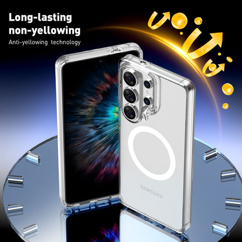 Coque Neo Hybrid Transparente et Colorée de Dernière Génération avec Protection Complète, Résistante aux Rayures et Compatible avec la Charge sans Fil Magnétique pour Samsung S26 Ultra