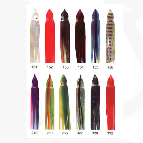Leurres de jupe de poulpe haut de gamme de 4,5" en différentes couleurs, appâts souples réalistes et leurres de poulpe, support pour la conception OEM d'appâts de pêche.
