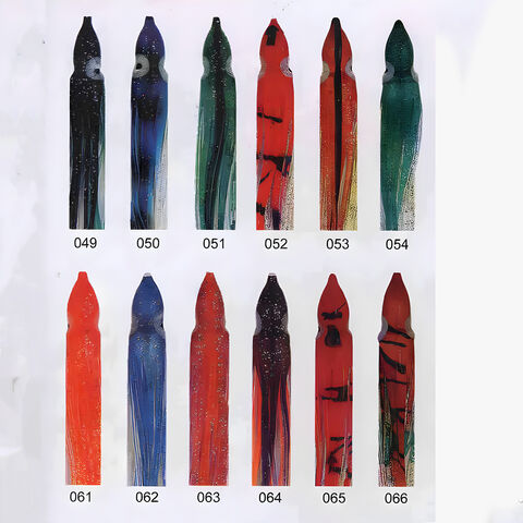 Leurres de jupe de poulpe haut de gamme de 4,5" en différentes couleurs, appâts souples réalistes et leurres de poulpe, support pour la conception OEM d'appâts de pêche.