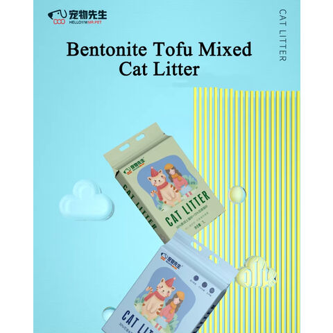 Litière pour chats en bentonite mélangée au tofu, forte absorption, vente en gros
