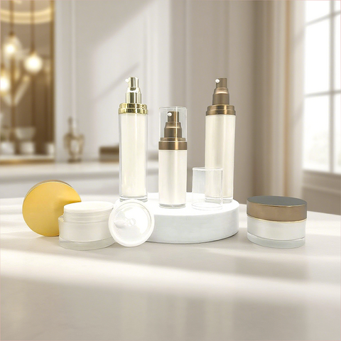 Hochwertige Acryl-Cremeflasche, Kunststoff-Spenderflasche für Lotion, für Essenz-Creme, Vakuum-Spenderflasche