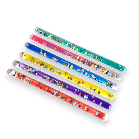 Baguette à paillettes, Jouets éducatifs, Baguette à paillettes spirale, Baguette, Jouets sensoriels multicolores, Article cadeau promotionnel, Baguette liquide