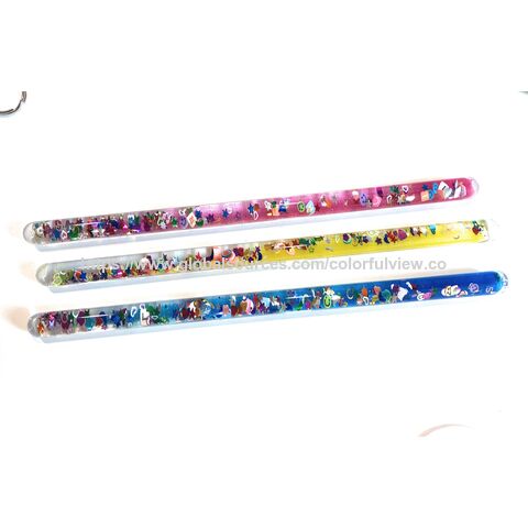 Baguette à paillettes, Jouets éducatifs, Baguette à paillettes spirale, Baguette, Jouets sensoriels multicolores, Article cadeau promotionnel, Baguette liquide