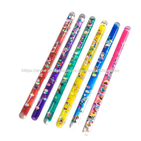 Baguette à paillettes, Jouets éducatifs, Baguette à paillettes spirale, Baguette, Jouets sensoriels multicolores, Article cadeau promotionnel, Baguette liquide