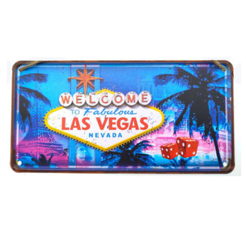 Aimant de réfrigérateur avec plaque d'immatriculation de Las Vegas, logo personnalisé, impression en relief 3D, souvenir touristique