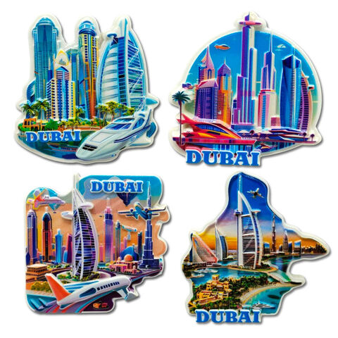 Aimant de réfrigérateur 3D en résine avec logo personnalisé d'usine, souvenir touristique d'Arabie Saoudite, aimants de réfrigérateur Dubaï Arabie Saoudite