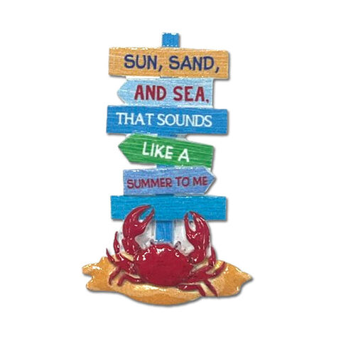 Aimant de réfrigérateur souvenir de plage avec logo personnalisé d'usine, impression 3D en résine, panneau de signalisation routière et sable en bouteille