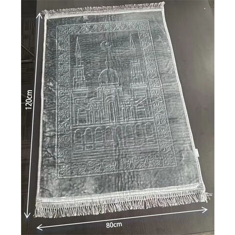 Juego de Alfombra de Oración Islámica Premium - Sajjadah Turca Hecha a Mano con Tasbih, Estera de Oración Gruesa Portátil Personalizada