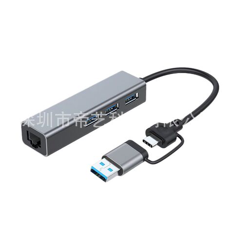USB+Typ-C Dual-Head Netzwerkkarte, 100/1000 Mbps, USB3.1 zu RJ45 Typ-C zu Ethernet-Port