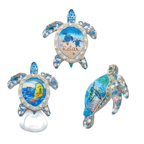 Imán de nevera con caballito de mar de animal oceánico, recuerdo turístico de resina con impresión personalizada