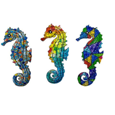 Imán de nevera con caballito de mar de animal oceánico, recuerdo turístico de resina con impresión personalizada