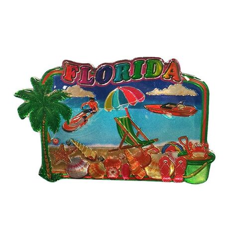 Aimants de réfrigérateur époxy MDF de plage souvenir touristique personnalisé Aimant en bois feuille
