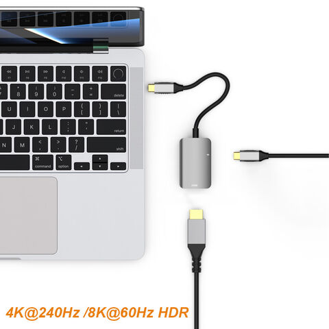 High Refresh 8K60Hz 48Gbps USB-C auf HDMI 2.1 Adapter mit 140W PD-Ladefunktion für MacOS Windows