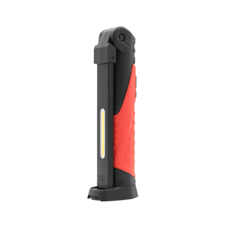 Luz de trabajo LED COB plegable recargable de 650 lúmenes, 4 modos, imán potente, lámpara de inspección portátil de aluminio para exteriores