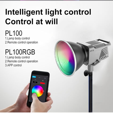 PL100A Luz de Vídeo LED RGB 100W 2700-6500K 36000 Modo RGB 10560lm CRI>95Ra Luz LED de Fotografia para Streaming e Fundo Verde