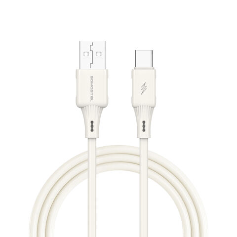 Cabo de Carregamento Rápido de Silicone Premium 2.4A | Transferência de Dados de 480Mbps | Livre de Emaranhados e Suave ao Toque | Múltiplas Opções de Conector