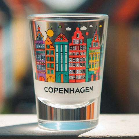 Aimant de réfrigérateur souvenir 3D personnalisé en résine représentant un bâtiment de Copenhague, Danemark