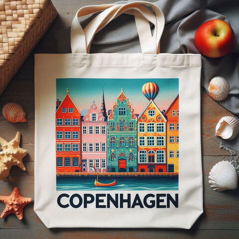 Aimant de réfrigérateur souvenir 3D personnalisé en résine représentant un bâtiment de Copenhague, Danemark