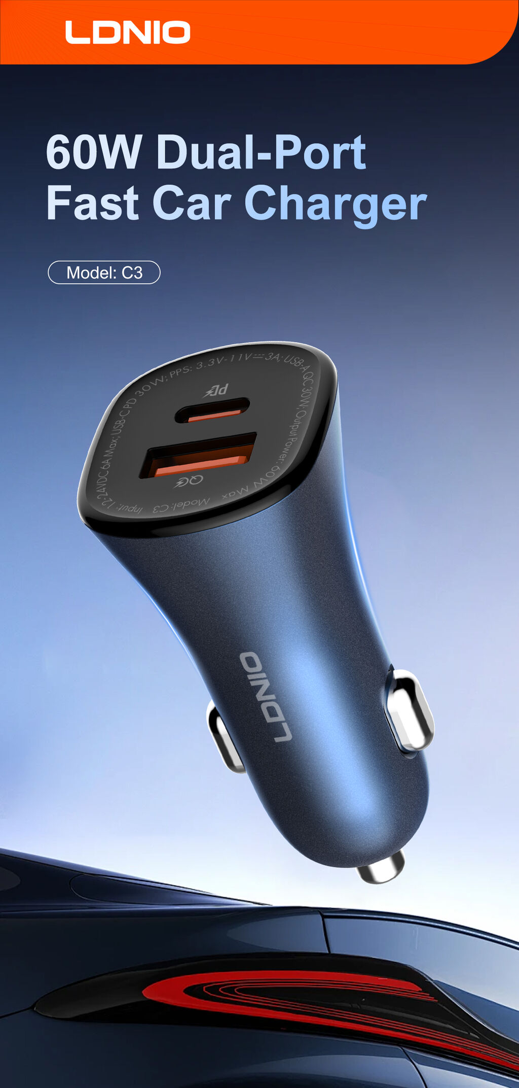 Bulk Buy China Wholesale Ldnio C3 60w Super Fast Car Charger Qc 3.0 ...