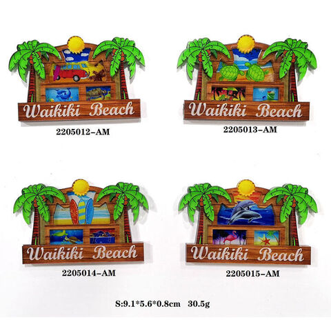 Aimants acryliques de souvenir de plage touristique pour réfrigérateur Aimant de réfrigérateur personnalisé