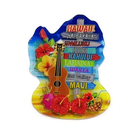 Aimants acryliques de souvenir de plage touristique pour réfrigérateur Aimant de réfrigérateur personnalisé