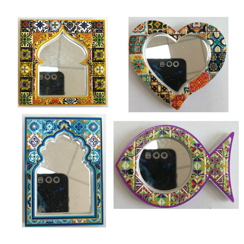 Collection de Souvenirs Cadre de Miroir en Résine Aimant de Réfrigérateur Magnétique Espagne Grenade Oman Souvenir Islamique