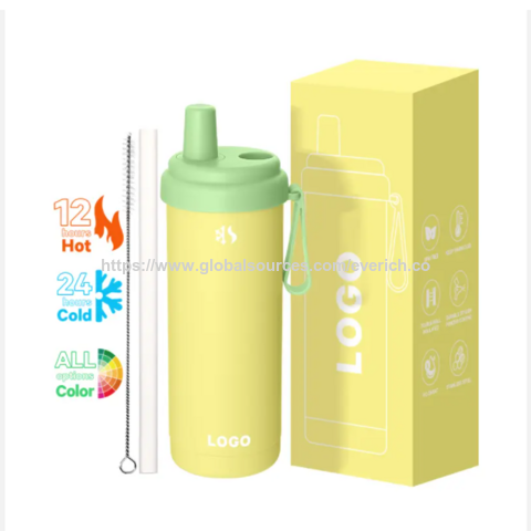 Vaso Térmico de Acero Inoxidable de 530 ml (18 oz) Libre de BPA para Sublimación, Taza de Viaje, Botella Deportiva con Pajita