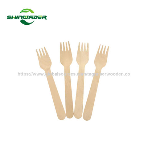 Fabricant Chinois Couleur Bois Naturel Écologique Échantillon Gratuit Couverts en Bois Recyclables