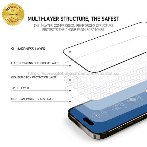 Erschütterungsfestes, wasserdichtes, hochtransparentes Schutzglas, blasenfrei, 3-fach verstärkt, 2.5D Displayschutzfolie für iPhone 16 Pro/17 Air