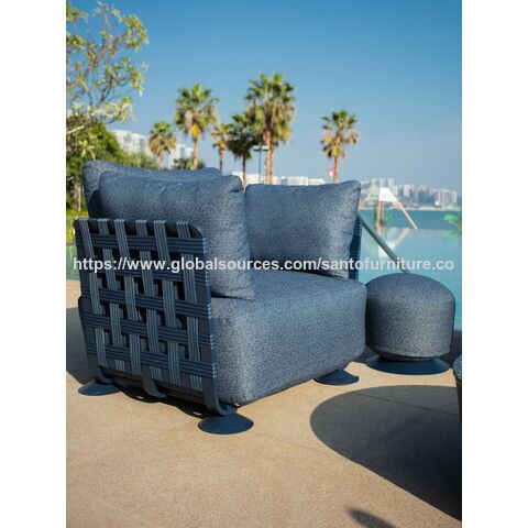 Conjuntos de Móveis de Pátio de Alumínio, Sofá de Jardim de Luxo para Exterior, Conjuntos de Móveis de Exterior de Vime