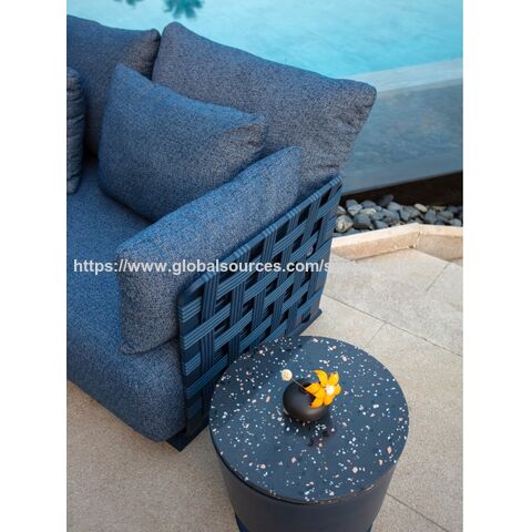 Conjuntos de Móveis de Pátio de Alumínio, Sofá de Jardim de Luxo para Exterior, Conjuntos de Móveis de Exterior de Vime