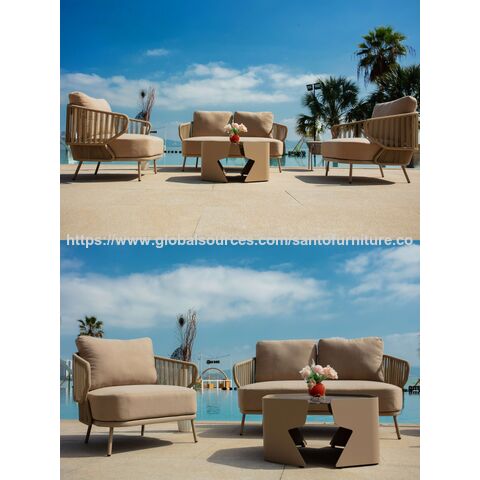 Canapé Modulaire d'Extérieur Tout Temps, Luxe, Moderne, en Forme de L, Imperméable, Mobilier de Jardin