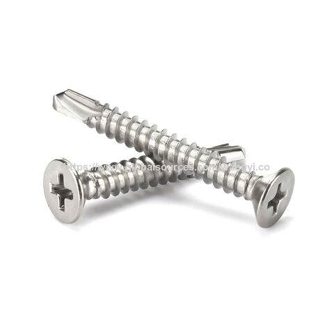 Factory customized flat head stainless steel M5M6M8 self-drilling screws