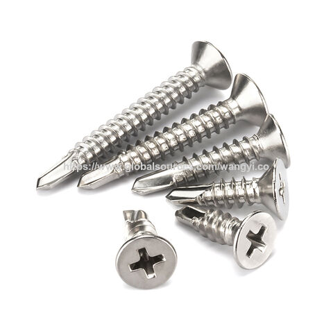 Factory customized flat head stainless steel M5M6M8 self-drilling screws