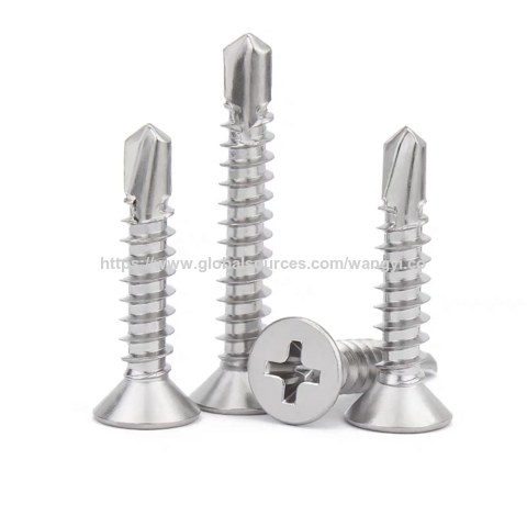 Factory customized flat head stainless steel M5M6M8 self-drilling screws