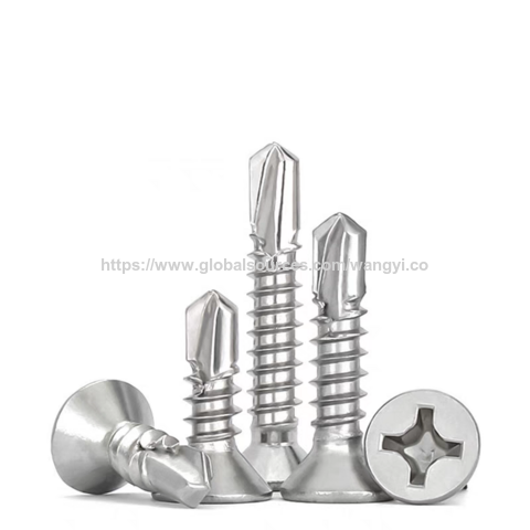 Factory customized flat head stainless steel M5M6M8 self-drilling screws