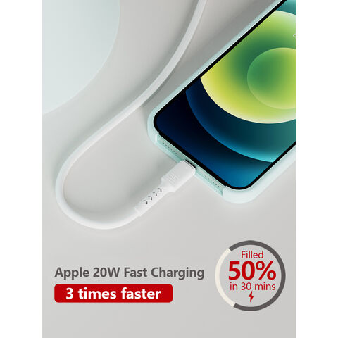 Cable USB C de carga rápida de 60 W al por mayor, suave, de gel de sílice, agradable para la piel, para iPhone y teléfonos Android