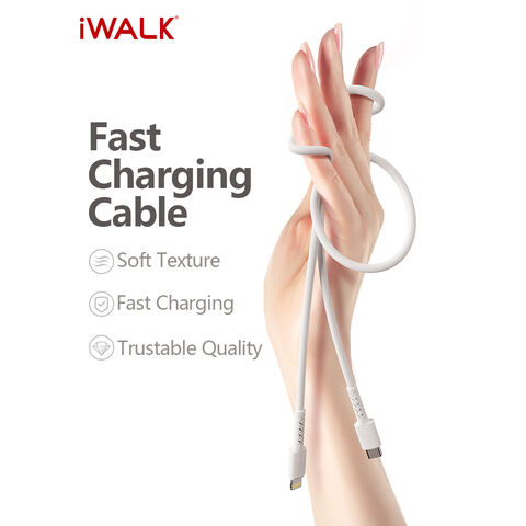 Cable USB C de carga rápida de 60 W al por mayor, suave, de gel de sílice, agradable para la piel, para iPhone y teléfonos Android