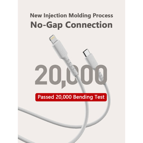 Cable USB C de carga rápida de 60 W al por mayor, suave, de gel de sílice, agradable para la piel, para iPhone y teléfonos Android
